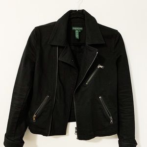 Ralph Lauren Black Denim Moto style jacket
